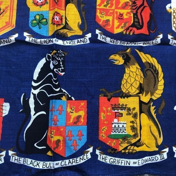 Vintage‎ Ulster Irish Linen Tea Towel Wall Art Crests THE QUEEN BEASTS New - Picture 8 of 11